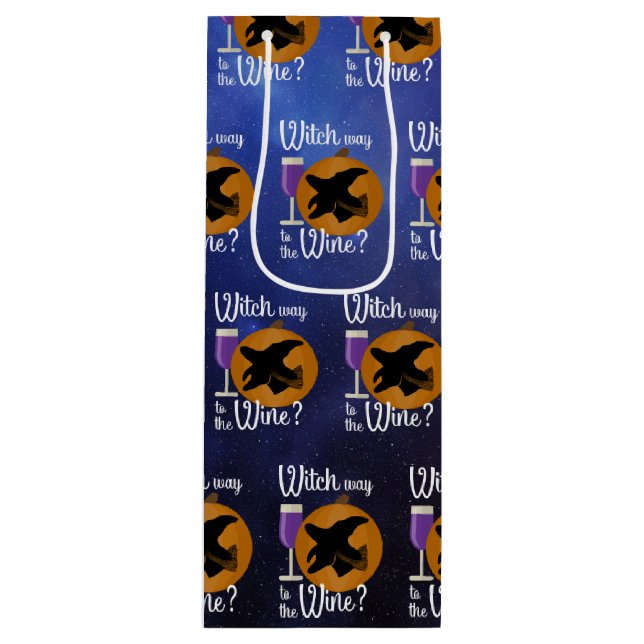 Sacola Para Vinho Caminho da Bruxa Dia de as Bruxas engraçado até o  (Frente)