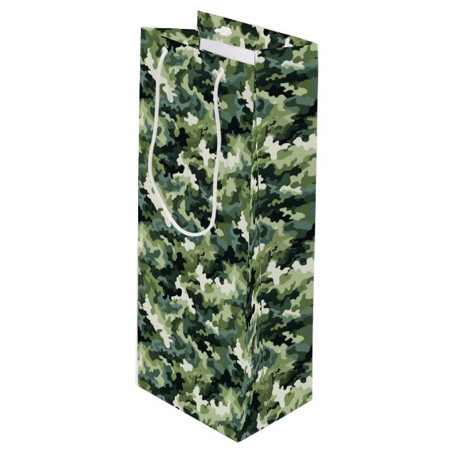 Sacola Para Vinho Camo Gift Bag Militar (Frente inclinada)