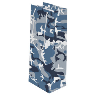 Sacola Para Vinho Camuflagem Azul da Neve de inverno, Militar, Exérc