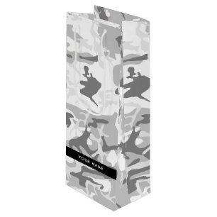 Sacola Para Vinho Camuflagem de Cinzas de neve de inverno Seu nome p