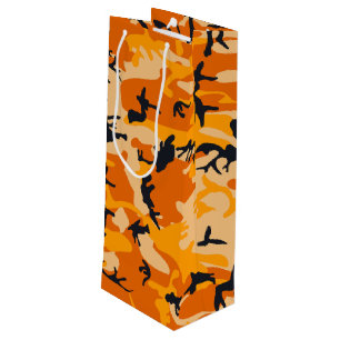 Sacola Para Vinho Camuflagem Laranja, Militar, Exército