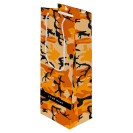 Sacola Para Vinho Camuflagem Laranja Seu nome Personaliza