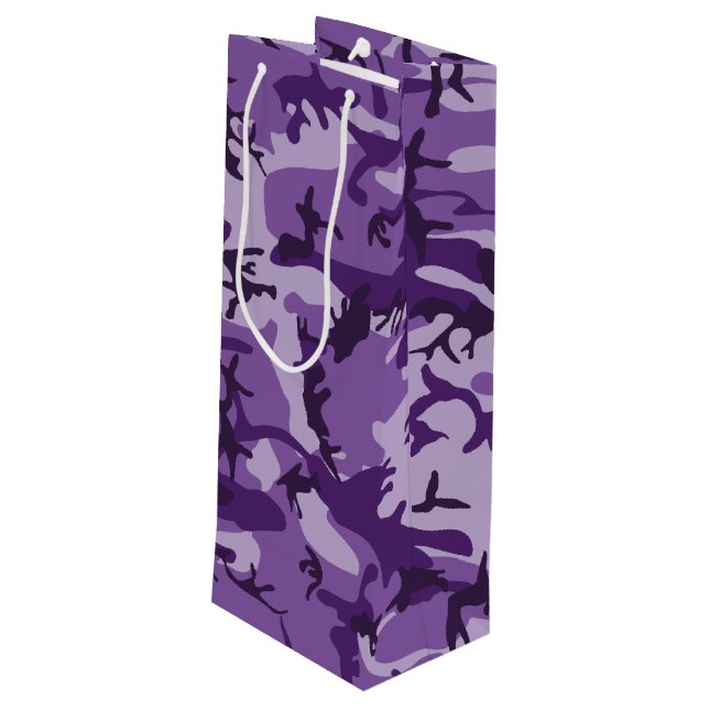 Sacola Para Vinho Camuflagem Roxa, Militares, Exército (Verso inclinado)