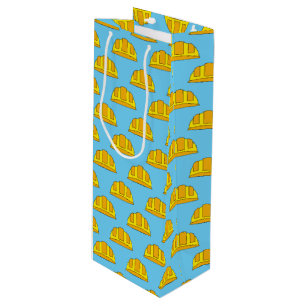 Sacola Para Vinho Cartoon de chapéu de Duro amarelo