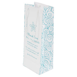 Sacola Para Vinho Casamento azul-estrela personalizado favorece bols