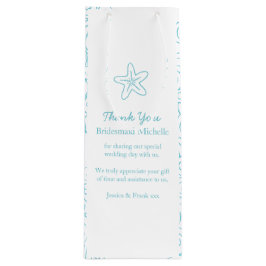 Sacola Para Vinho Casamento azul-estrela personalizado favorece bols