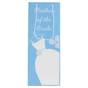 Sacola Para Vinho Casamento Gown Blue Madre do vinho da Noiva