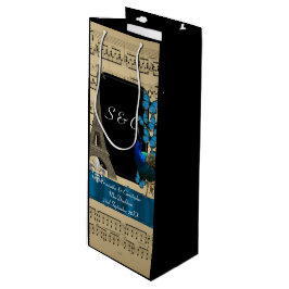 Sacola Para Vinho Casamento personalizado Paris romântico do vintage