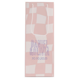 Sacola Para Vinho Casamento Quadrado Rosa