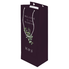 Sacola Para Vinho Casamento Vinho Rico Monograma Eucalipto