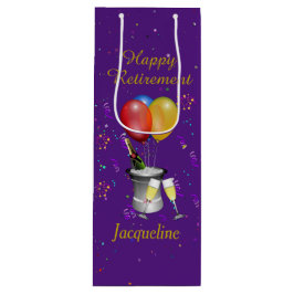 Sacola Para Vinho Celebração de Aposentação Roxo de Vinho Espumante