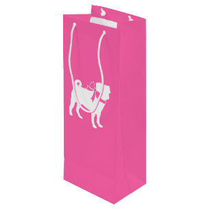 Sacola Para Vinho Celebração do Tema do Cão Rosa