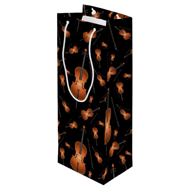 Sacola Para Vinho Cello Musical Music Teacher String Orchestra (Verso inclinado)