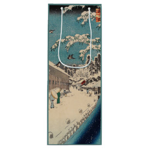 Sacola Para Vinho Cena de inverno de Hiroshige Japão ukiyo-e antiga