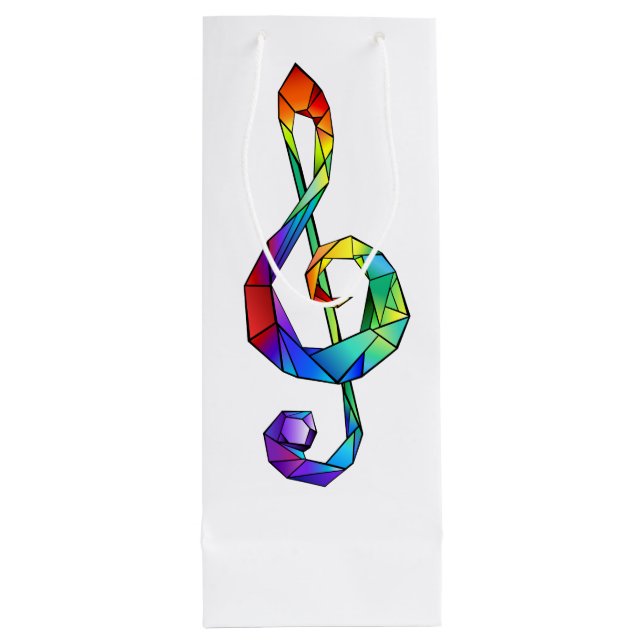 Sacola Para Vinho Cérebro de chave musical arco-íris (Verso)