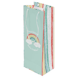 Sacola Para Vinho Chá de fraldas arco-íris