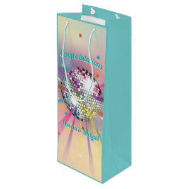 Sacola Para Vinho Chá de fraldas de esfera Disco Groovy Pastel Rainb