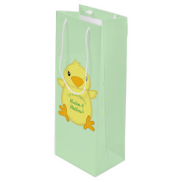 Sacola Para Vinho Chá de fraldas pintinho verde