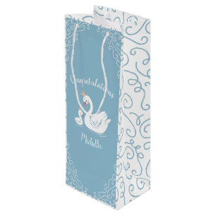 Sacola Para Vinho Chá de fraldas Swan Vintage