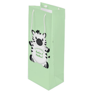 Sacola Para Vinho Chá de fraldas Zebra