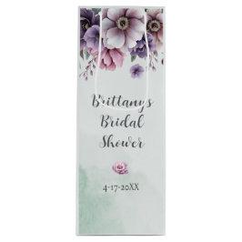 Sacola Para Vinho Chá de Noiva Lavanda & Floral Verde