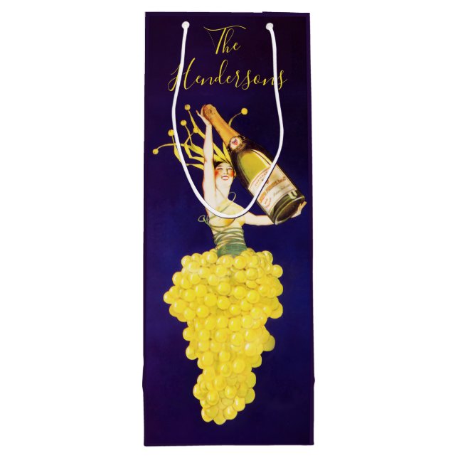 Sacola Para Vinho Champagne Grapes  Wine Gift Bag (Verso)