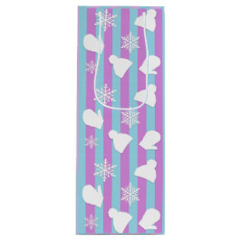 Sacola Para Vinho Chapéus de inverno, Mittens de Natal, Flocos de ne