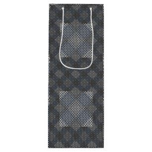 Sacola Para Vinho Checker padrão diagonal 2tones.bx4x4 BLK BG