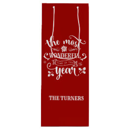 Sacola Para Vinho Chic A Mais Maravilhosa Época do Ano Monograma