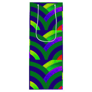Sacola Para Vinho chic contemporâneo na moda chevrons