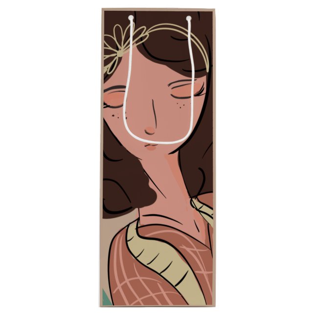 Sacola Para Vinho Chic Woman Plant Lover Blogger (Frente)