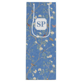 Sacola Para Vinho Chinoiserie Camélia Jardim Brisa Azul