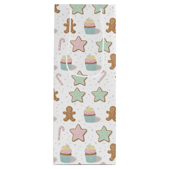 Sacola Para Vinho Christmas Bakery Treats Pattern (Frente)