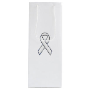 Sacola Para Vinho Chrome Print Belted White Ribbon Awareness
