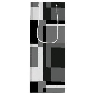 Sacola Para Vinho Cinza Branca Negra Moderna Abstrato Geométrica Men