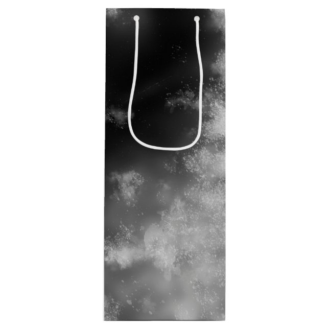 Sacola Para Vinho Cinza Monocromática da StarNight Sky Aniversário G (Frente)