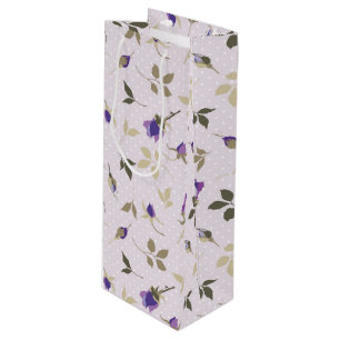 SACOLA PARA VINHO CINZAS DE FLORES DE LAVANDA E DE RODAS