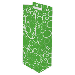 Sacola Para Vinho Círculos Verde-Bag-Presente