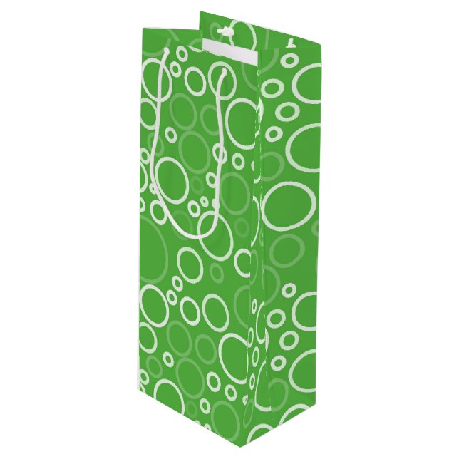 Sacola Para Vinho Círculos Verde-Bag-Presente (Frente inclinada)