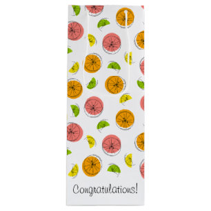 Sacola Para Vinho Citrus Multi-Parabéns! Pequeno saco de presentes!