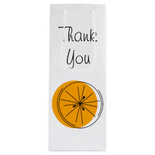 Sacola Para Vinho Citrus Orange Obrigado a você, presente de vinho