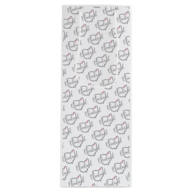 Sacola Para Vinho Cleveland Ohio Love (Frente)