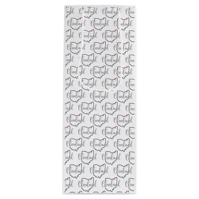 Sacola Para Vinho Cleveland Ohio Love (Frente)