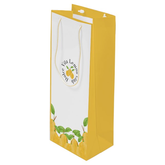 Sacola Para Vinho Coleção Lemon Bloom (Frente inclinada)