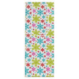 Sacola Para Vinho Colorido Natal com Flocos de Neve Retro