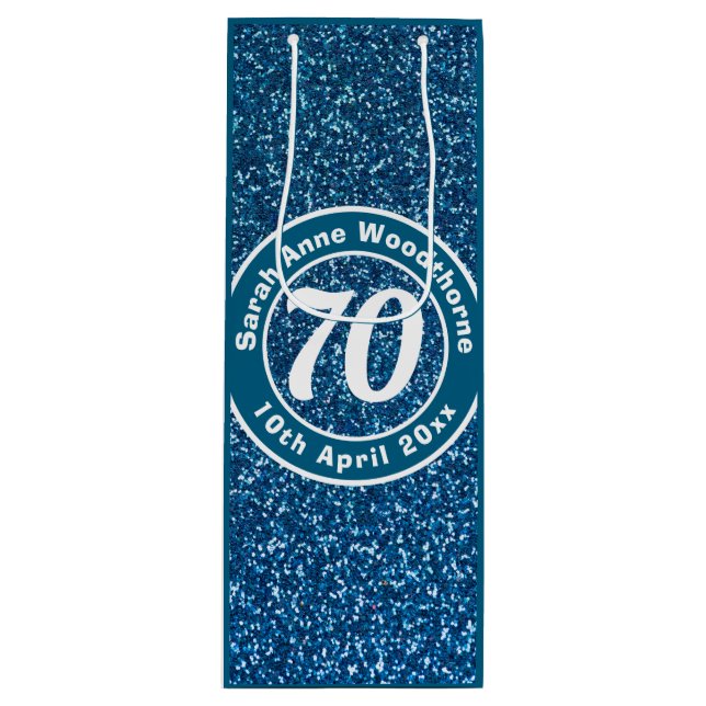 Sacola Para Vinho Comemoração de Aniversário com Nome, Idade e Vinho (Frente)