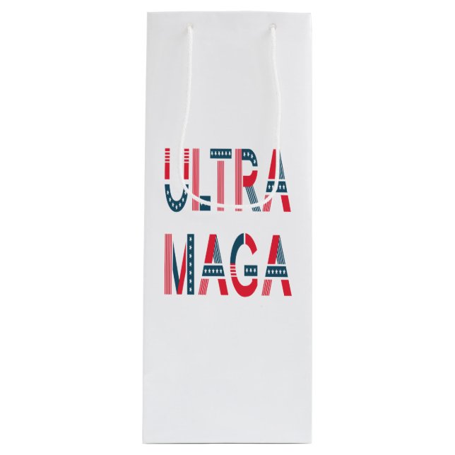 Sacola Para Vinho Conservador Republicano Patriótico Ultra MAGA Trum (Frente)