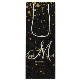 Sacola Para Vinho Convites de Casamento  | Monograma de Confetti Dou