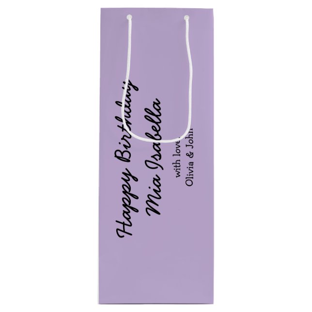 Sacola Para Vinho Cor da Tendência - Saco de Presente Personalizável (Frente)