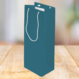 Sacola Para Vinho Cor Sólida Azul Teal